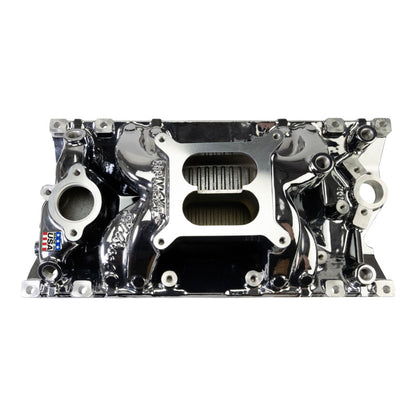 Edelbrock RPM Air-Gap Manifold for Small-Block Chevy Vortec - Chrome Plasma