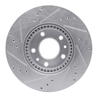 R1 Concepts R1 06-13 Ford Fusion Front Right Drilled & Slotted Silver Brake Rotor