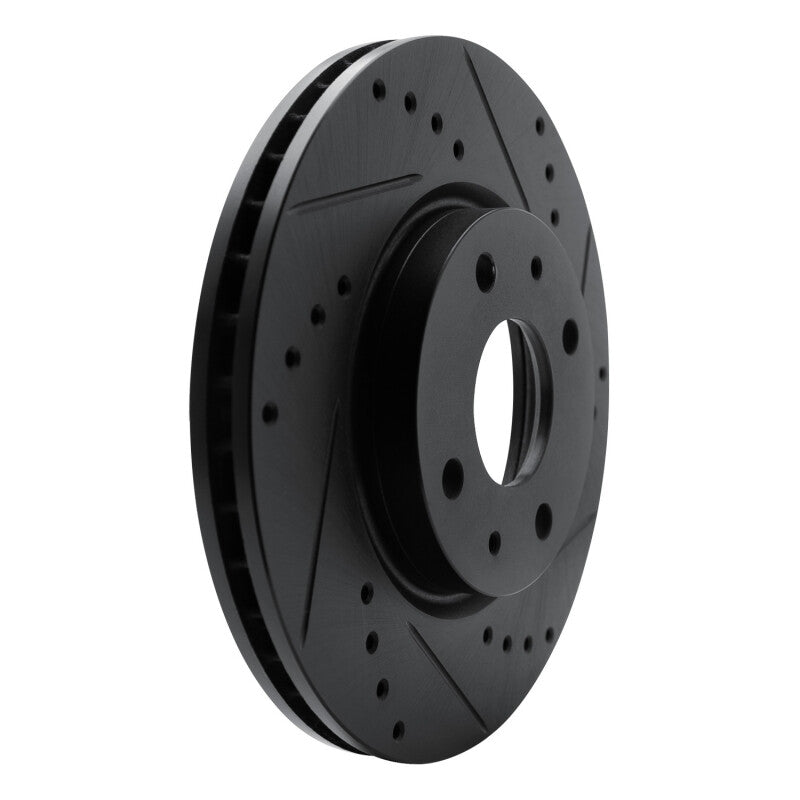 R1 Concepts R1 08-11 Ford Focus Front Right Drilled & Slotted Black Brake Rotor