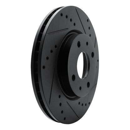 R1 Concepts R1 08-11 Ford Focus Front Right Drilled & Slotted Black Brake Rotor