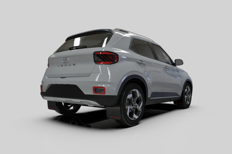 Rally Armor 20-26 Hyundai Venue Black Mud Flap Blue Logo