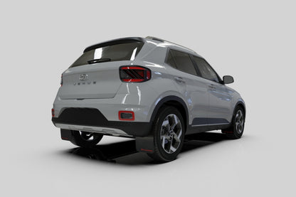 Rally Armor 20-26 Hyundai Venue Black Mud Flap Blue Logo