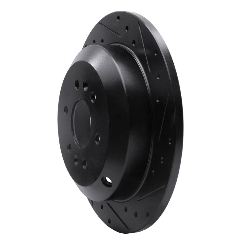 R1 Concepts R1 09-10 Kia BORREGO Rear Right Drilled & Slotted Black Brake Rotor