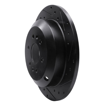R1 Concepts R1 09-10 Kia BORREGO Rear Right Drilled & Slotted Black Brake Rotor