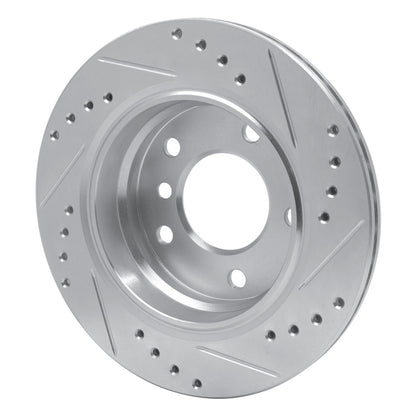 R1 Concepts R1 96-05 BMW 323CI Rear Left Drilled & Slotted Silver Brake Rotor