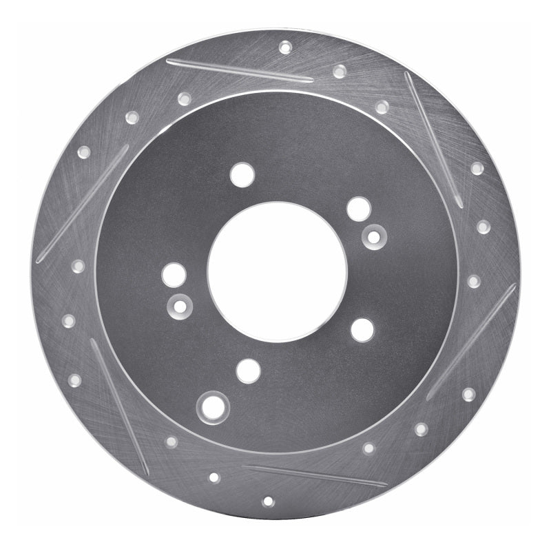 R1 Concepts R1 01-16 Hyundai Santa Fe Rear Right Drilled & Slotted Silver Brake Rotor