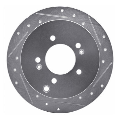 R1 Concepts R1 01-16 Hyundai Santa Fe Rear Right Drilled & Slotted Silver Brake Rotor