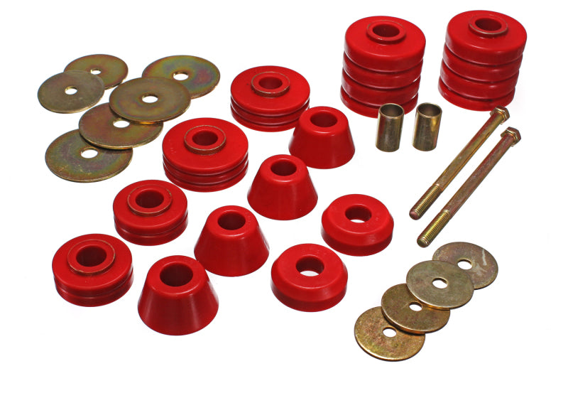 Energy Suspension 67-72 GM 3/4 Ton C-20/C2500 / 1 Ton C-30/C3500 2WD Red Body(cab) Mount Set