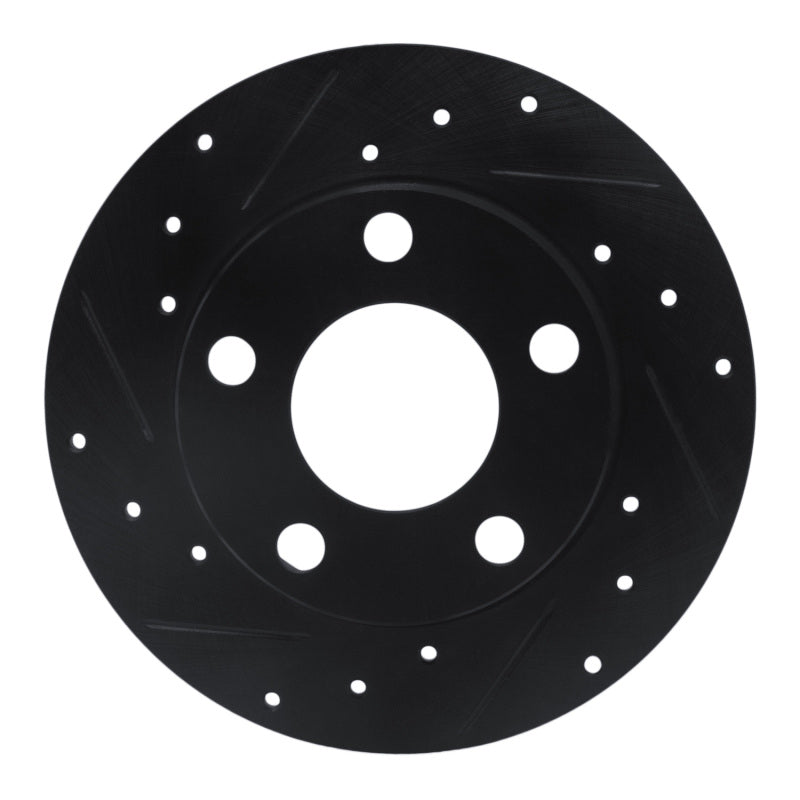 R1 Concepts R1 96-05 Audi A4 Quattro Rear Left Drilled & Slotted Black Brake Rotor