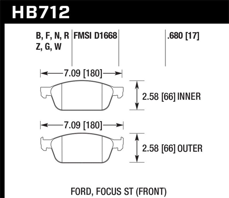Hawk Performance Hawk 13-14 Ford Focus 2.0L ST Front ER-1 Brake Pads