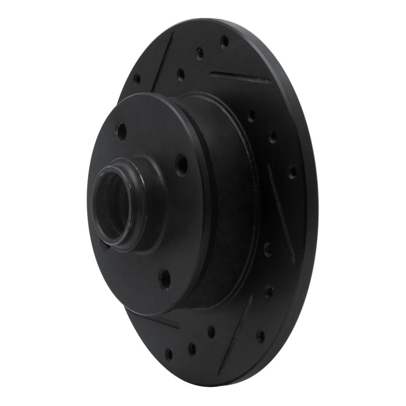 R1 Concepts R1 85-02 Volkswagen Cabrio Rear Left Drilled & Slotted Black Brake Rotor