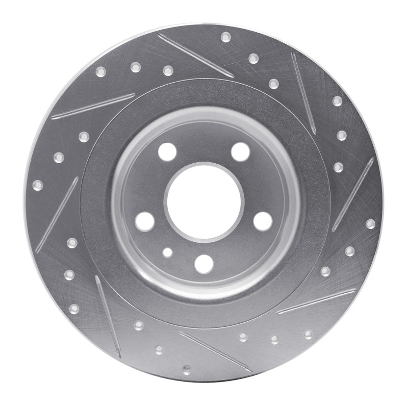 R1 Concepts R1 18-25 Volvo S60 Rear Left Drilled & Slotted Silver Brake Rotor
