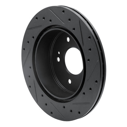 R1 Concepts R1 06-12 Mitsubishi Eclipse Rear Left Drilled & Slotted Black Brake Rotor