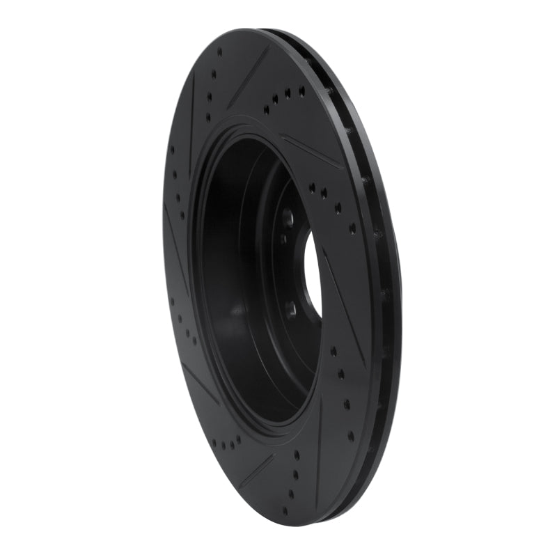 R1 Concepts R1 10-16 Hyundai Genesis Coupe Rear Right Drilled & Slotted Black Brake Rotor
