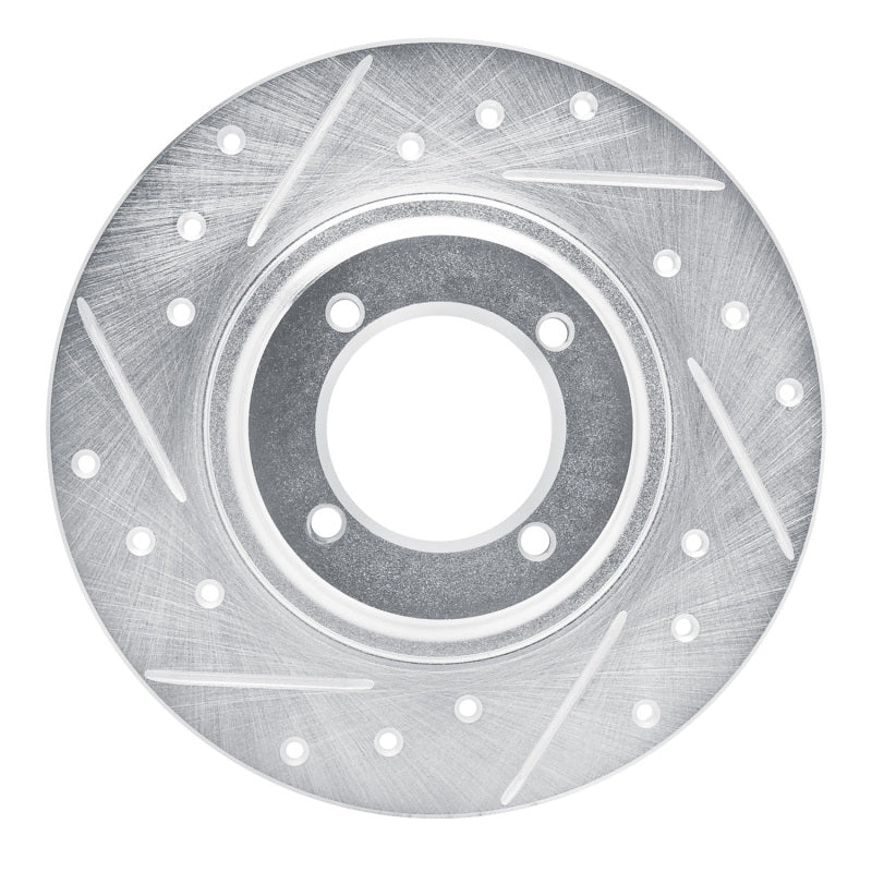 R1 Concepts R1 81-84 Toyota Starlet Front Left Drilled & Slotted Silver Brake Rotor