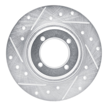 R1 Concepts R1 81-84 Toyota Starlet Front Left Drilled & Slotted Silver Brake Rotor