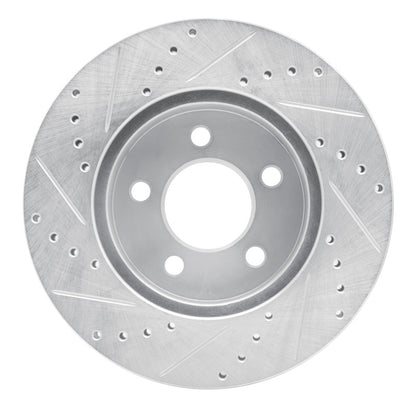 R1 Concepts R1 02-07 Jeep Liberty Front Right Drilled & Slotted Silver Brake Rotor
