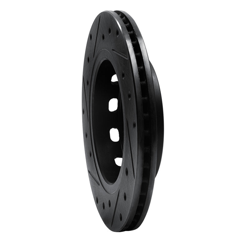 R1 Concepts R1 94-00 Kia Spectra Front Right Drilled & Slotted Black Brake Rotor