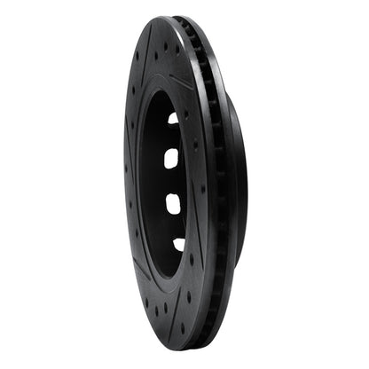 R1 Concepts R1 94-00 Kia Spectra Front Right Drilled & Slotted Black Brake Rotor