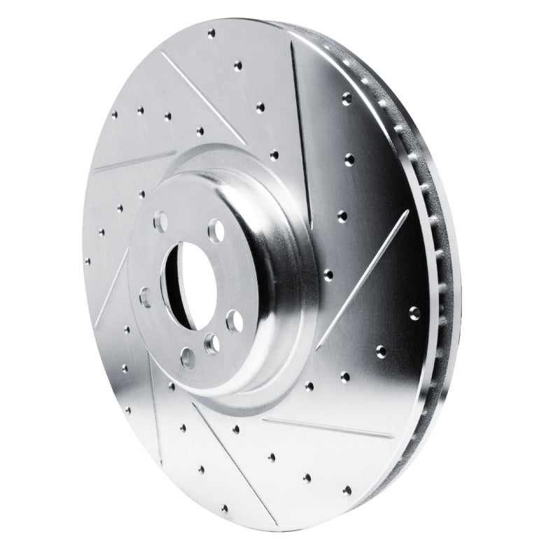 R1 Concepts R1 17-25 BMW M850i xDrive Gran Coupe Right Front Drilled & Slotted Silver Brake Rotor