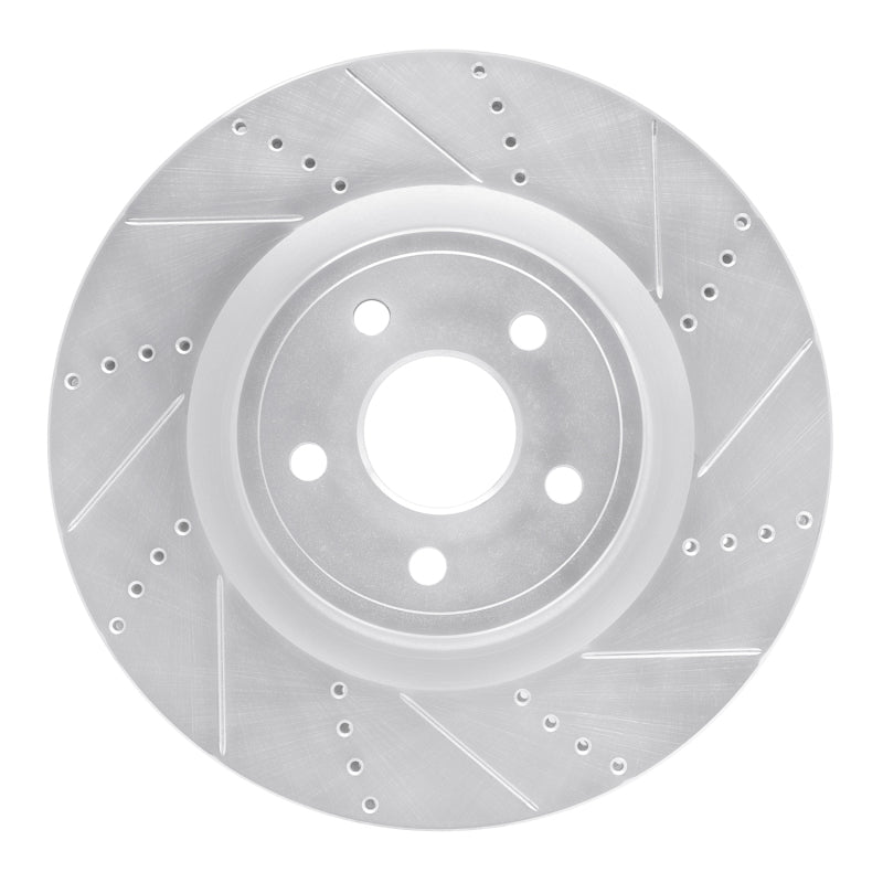 R1 Concepts R1 2012-2025 Dodge Durango Front Right Drilled & Slotted Silver Brake Rotor