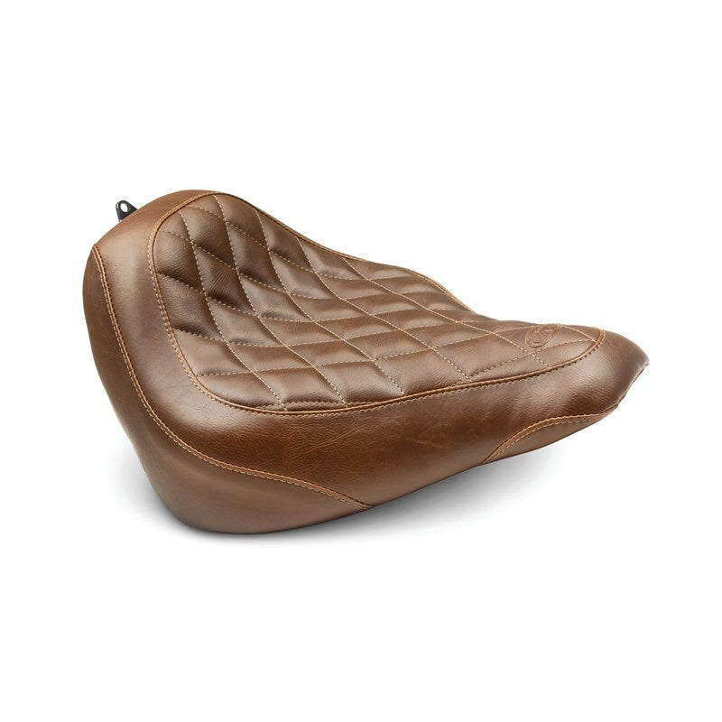 Mustang Motorcycle Mustang 18-21 Harley Street Bob Wide Tripper Solo Seat Diamond Stitch - Brown