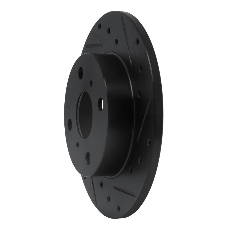 R1 Concepts R1 85-86 Toyota MR2 Rear Right Drilled & Slotted Black Brake Rotor