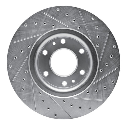 R1 Concepts R1 02-09 Buick Rainier Front Left Drilled & Slotted Silver Brake Rotor