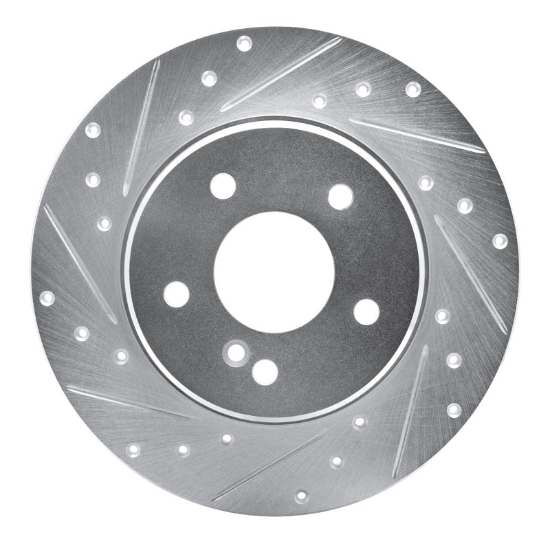 R1 Concepts R1 98-03 Mercedes-Benz E320 Rear Left Drilled & Slotted Silver Brake Rotor