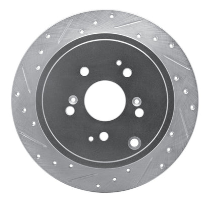 R1 Concepts R1 01-08 Acura MDX Rear Left Drilled & Slotted Silver Brake Rotor