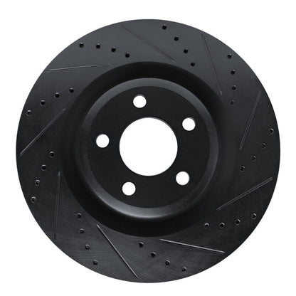 R1 Concepts R1 20-25 Ford Explorer Front Right Drilled & Slotted Black Brake Rotor