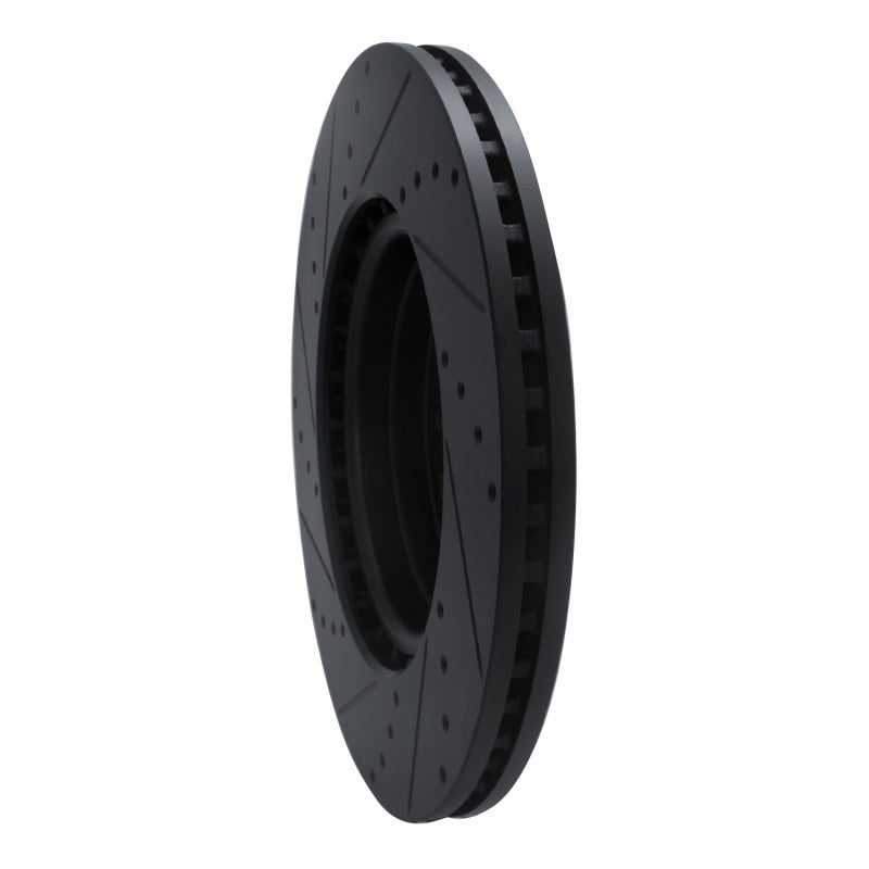 R1 Concepts R1 19-25 Ram 1500 Front Right Drilled & Slotted Black Brake Rotor
