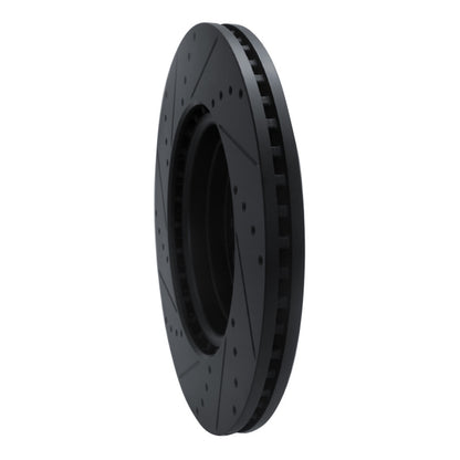R1 Concepts R1 19-25 Ram 1500 Front Right Drilled & Slotted Black Brake Rotor