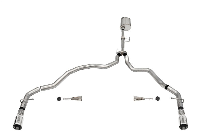 CORSA Performance Corsa 2021-2025 Ford F-150 Regular Cab/ 8in Bed 3.5L V6 Sport Cat-Back Dual Rear Exit-Polished