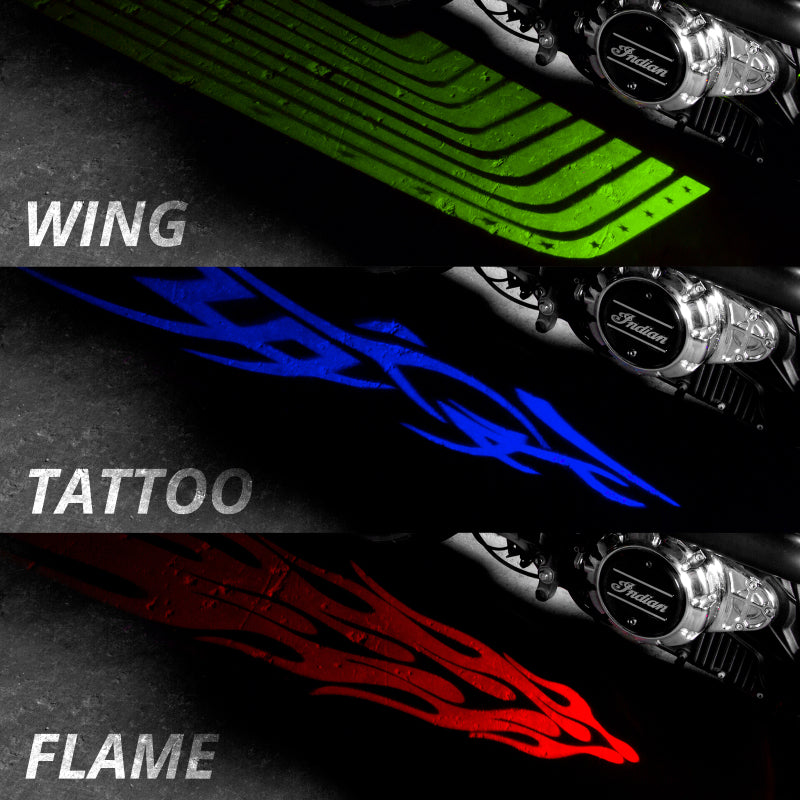 XKGLOW XK Glow Curb FX Bluetooth XKchrome App Waterproof LED Projector Welcome Light Tatoo Style 4pc