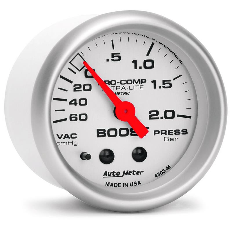 Autometer Ultra-Lite 52mm 60cm/HG-2.0Bar Mechanical Vacuum/Boost Gauge