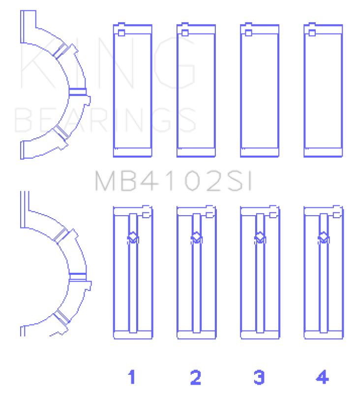 King Engine Bearings Chrysler 226 (3.7L) (Size +1.0mm) Main Bearing Set