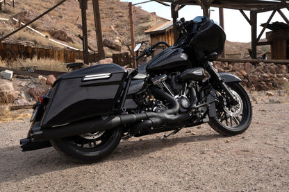 Vance and Hines Vance & Hines 17-23 Harley Touring Models Blackbird 450 Slip-Ons - Black Contrast Finish End Caps