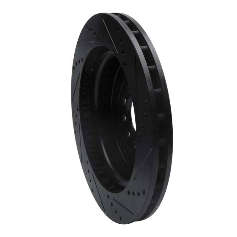 R1 Concepts R1 03-05 Jaguar XJR Front Left Drilled & Slotted Black Brake Rotor