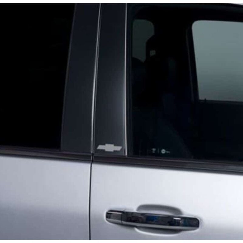 Putco 2020 Chevy Silv HD 2500/3500 - Chevrolet Bow Tie Etching (6pcs) Black Platinum Pillar Posts