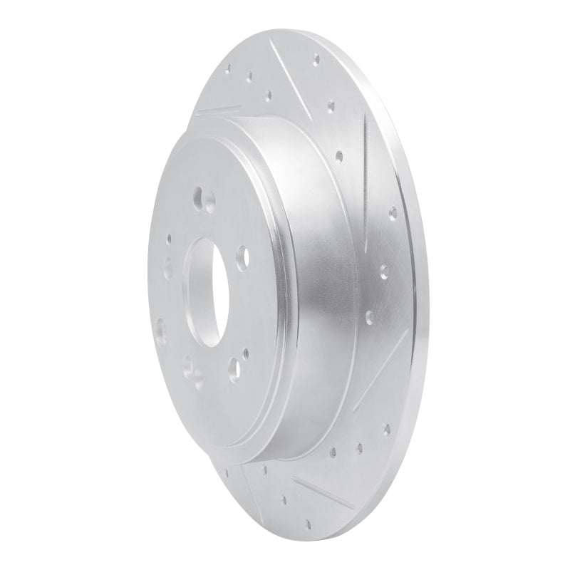 R1 Concepts R1 06-14 Honda Ridgeline Rear Right Drilled & Slotted Silver Brake Rotor