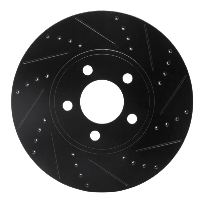 R1 Concepts R1 03-11 Ford Crown Victoria Front Right Drilled & Slotted Black Brake Rotor