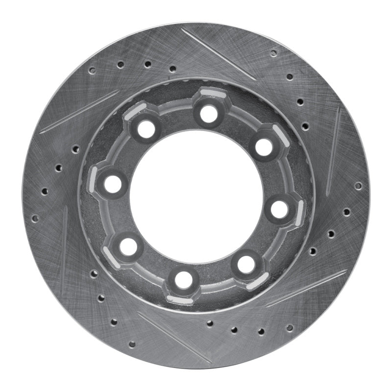 R1 Concepts R1 71-91 Chevrolet K20 Pickup Front Left Drilled & Slotted Silver Brake Rotor