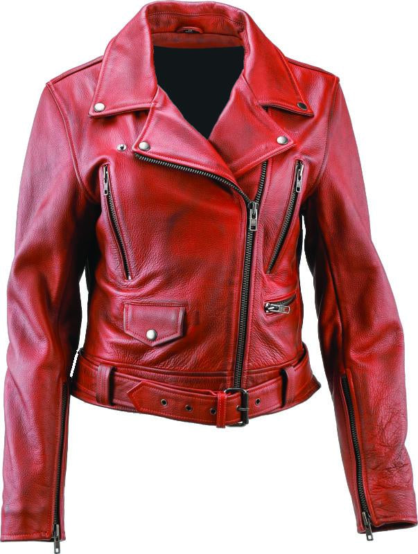 Kuryakyn Leather By River Road Arabian Spice Leather Jacket Red Womens - XL
