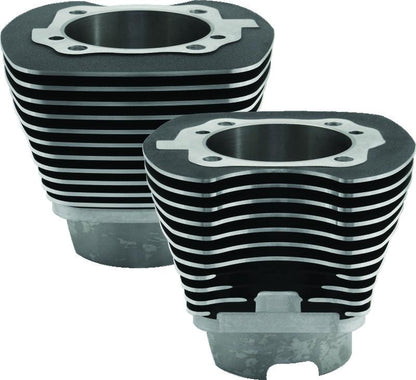 S&S Cycle 2007+ BT 4-1/8in Bore 5.004in Cylinder Set - Wrinkle Black