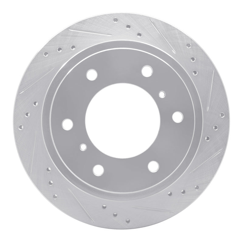 R1 Concepts R1 00-06 Mitsubishi Montero Rear Right Drilled & Slotted Silver Brake Rotor