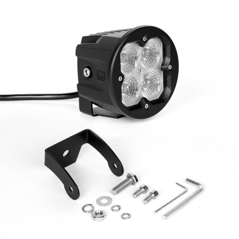 XKGLOW XK Glow Round XKchrome 20w LED Cube Light w/ RGB Accent Kit w/ Controller/Fog Mount- Flood Beam 2pc