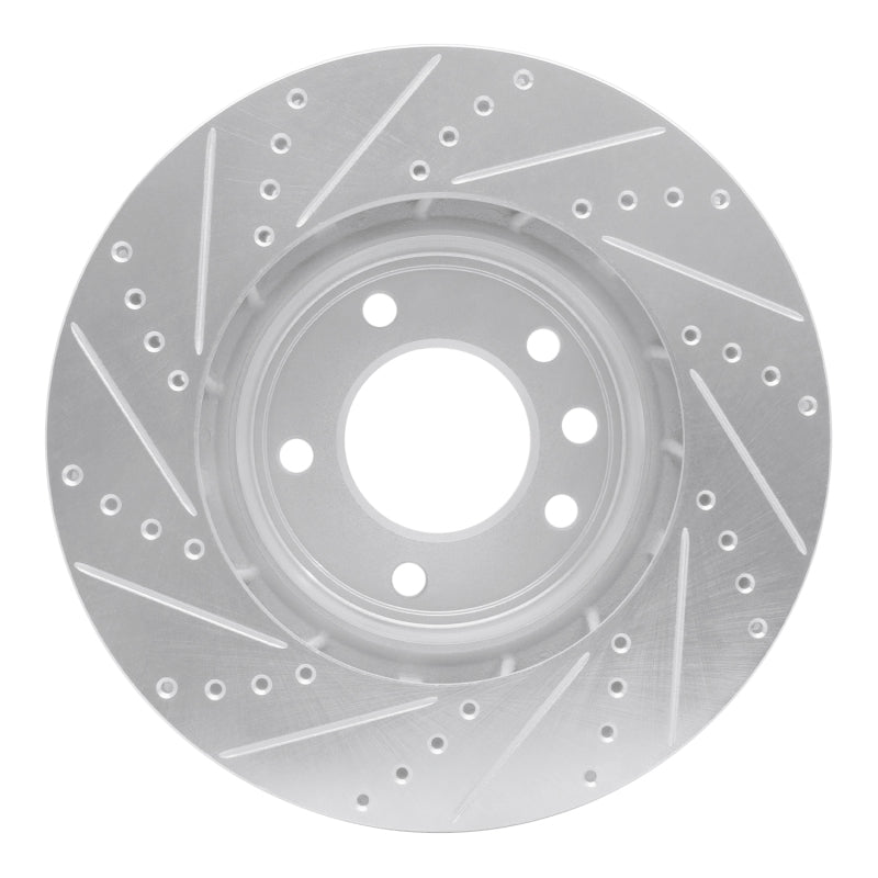 R1 Concepts R1 03-18 Porsche Cayenne Right Front Drilled & Slotted Silver Brake Rotor