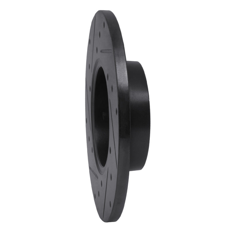 R1 Concepts R1 80-83 Nissan 200SX Front Right Drilled & Slotted Black Brake Rotor