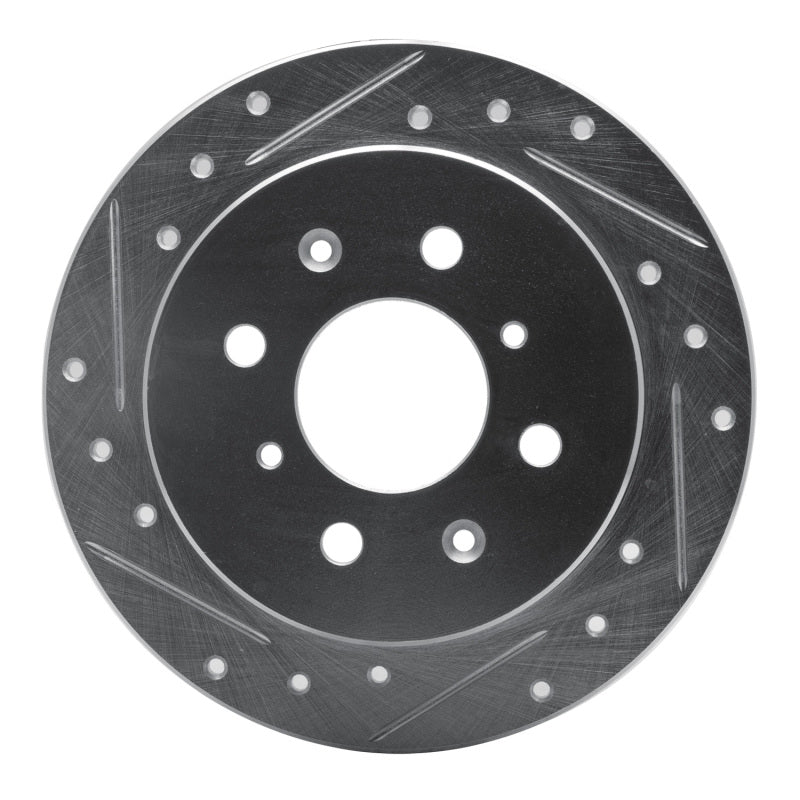 R1 Concepts R1 88-01 Acura Integra Rear Left Drilled & Slotted Silver Brake Rotor